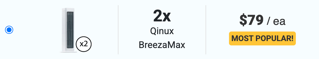 Qinux BreezaMax 50% Discount For Double Package